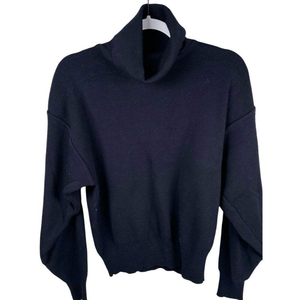 Obermeyer Sport Black Wool Blend Sport Turtleneck Long Sleeve Sweater Medium